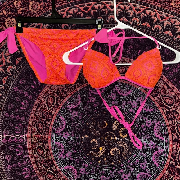 Hula Honey Pink and Orange Bikini Set - Picture 1 of 9